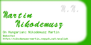 martin nikodemusz business card